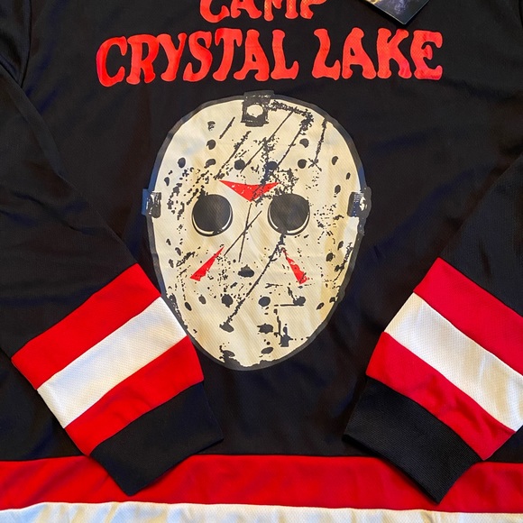 Friday the 13th Camp Crystal Lake Jason Voorhees Mesh Hockey Jersey Men's Size M - Picture 2 of 5